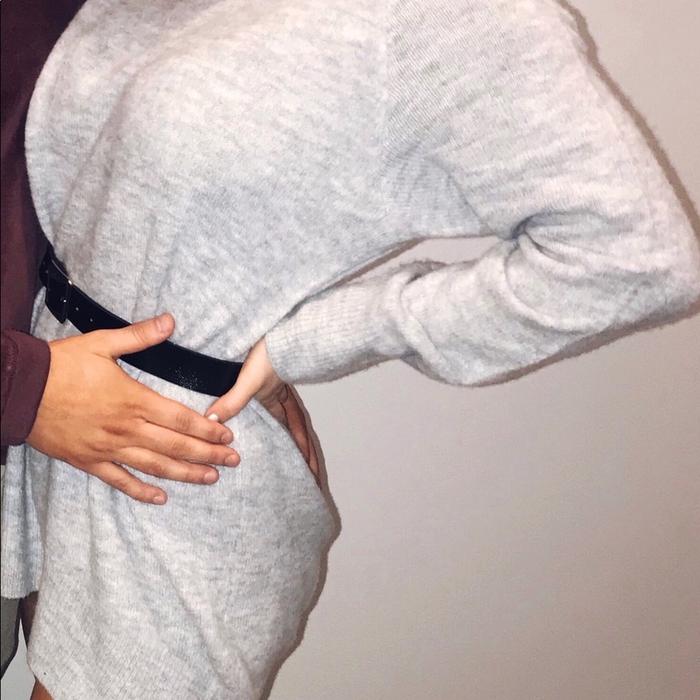 Grey cozy sweater dress